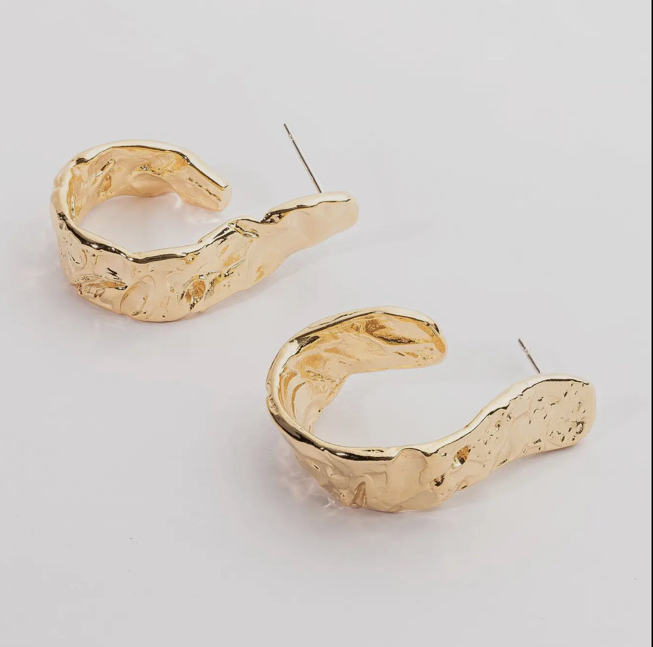 Hammered 18k gold dipped earrings