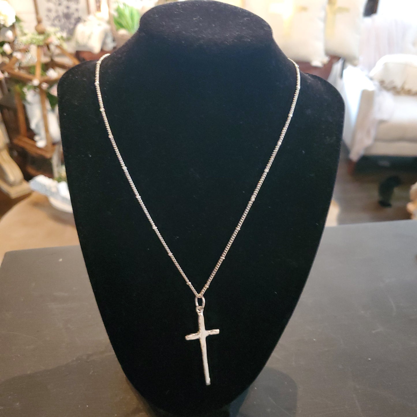 Susan Shaw Tall Cross Necklace