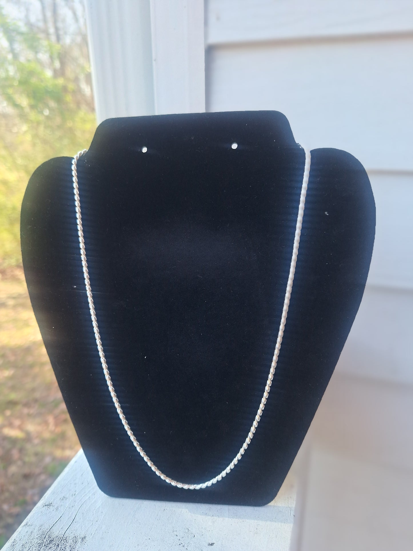 Silver rope necklace