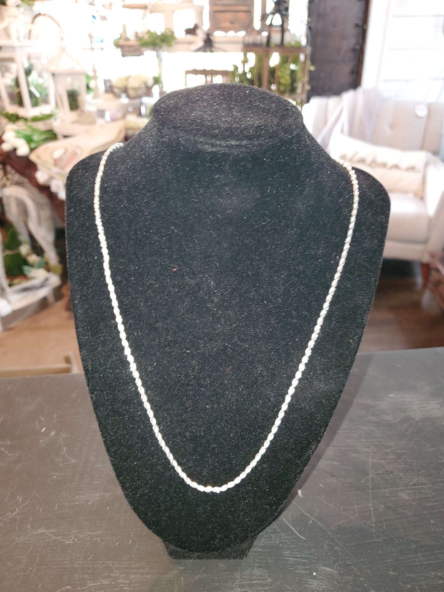 Silver Rope Chain Necklace