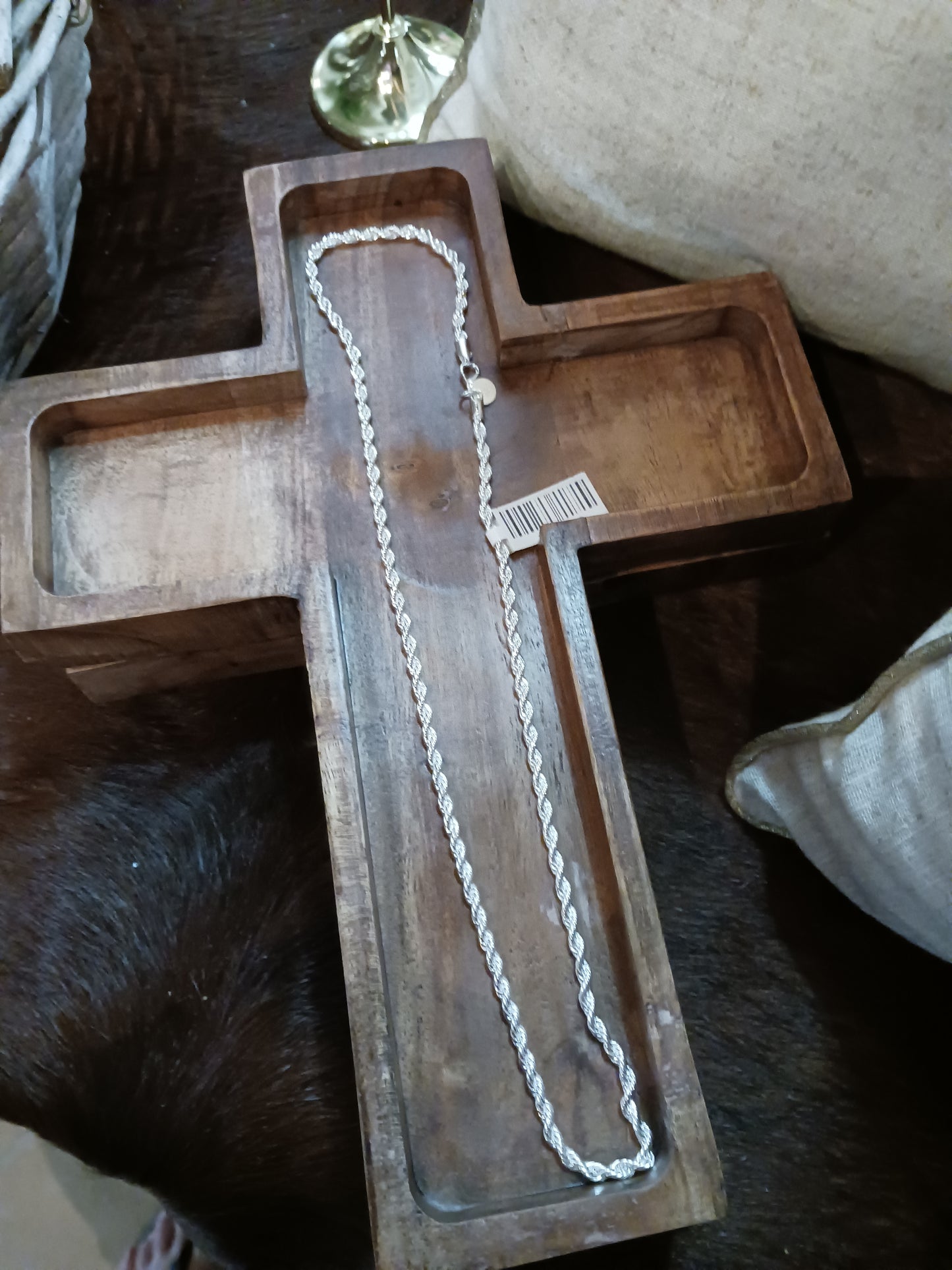 Rope necklace silver 24”