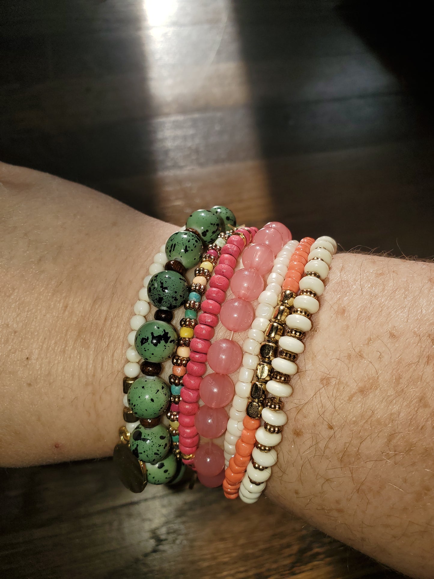 Beaded Coin Bracelet Stack