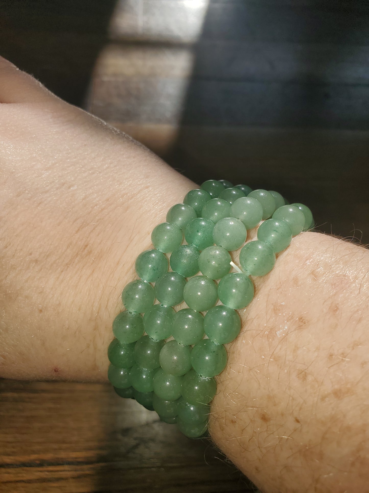 Green Glass Bead Bracelet Set