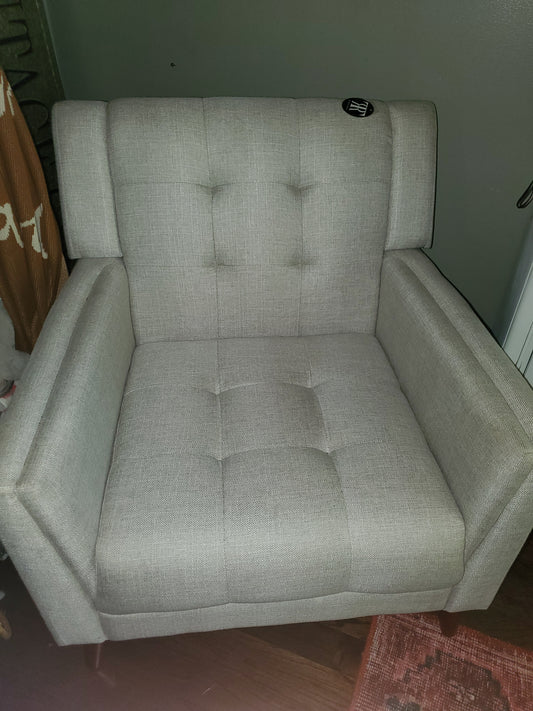 Light Gray Tufted Upholstered Chair