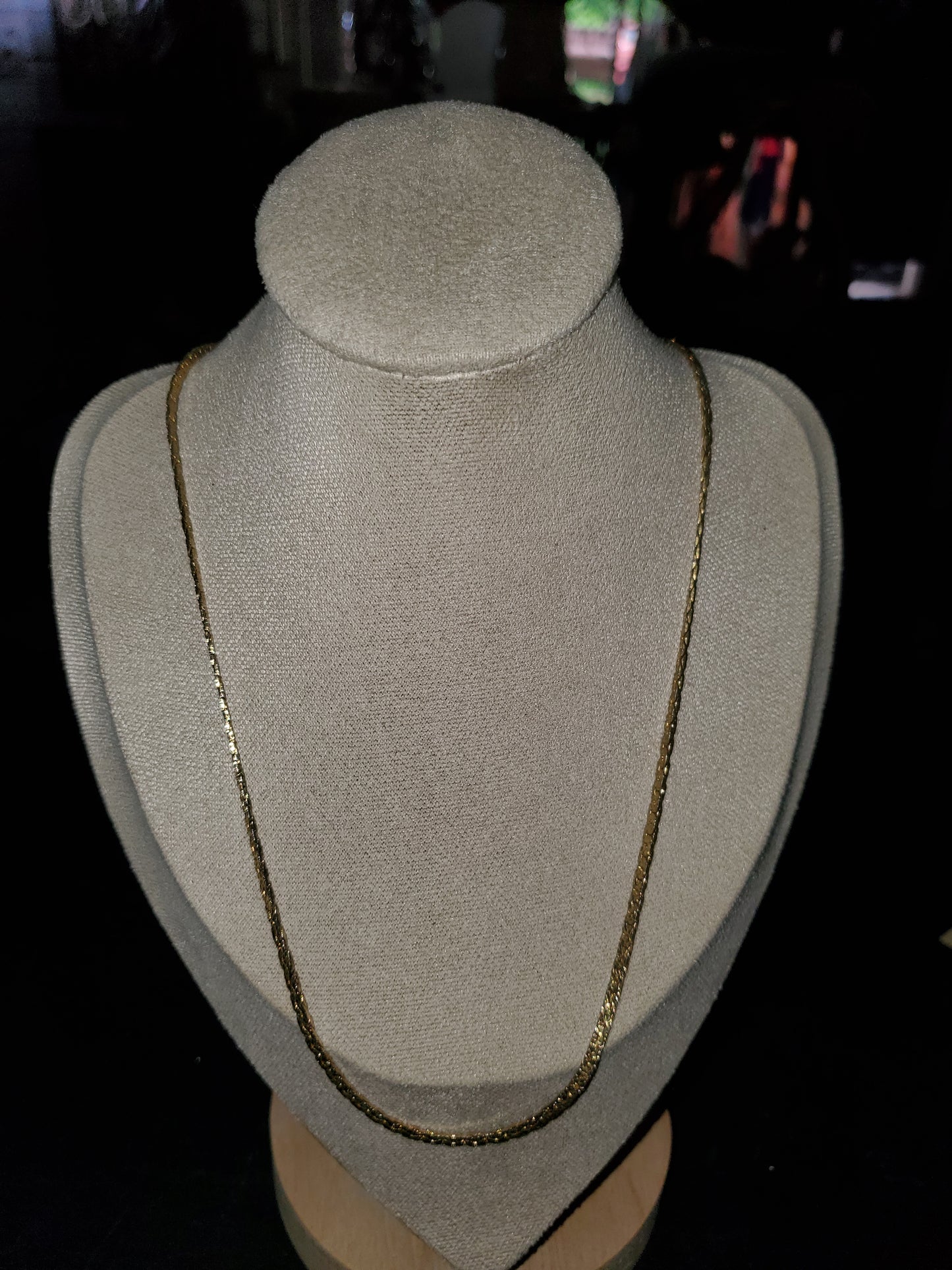 Gold Textured Chain Necklace