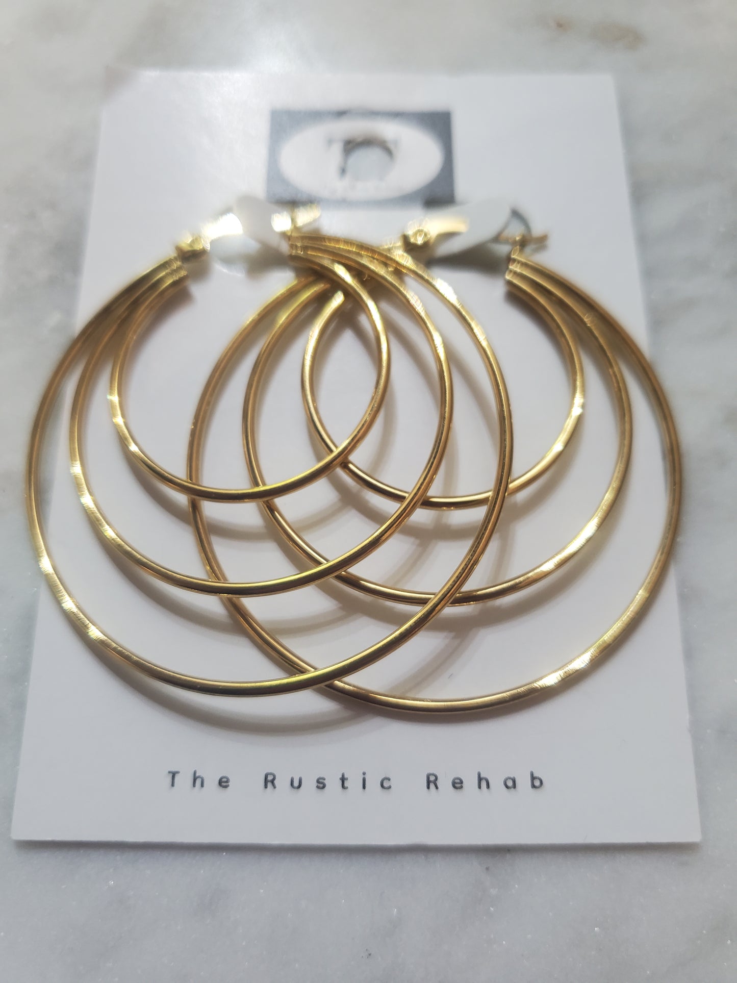 Gold Triple Hoop Earrings