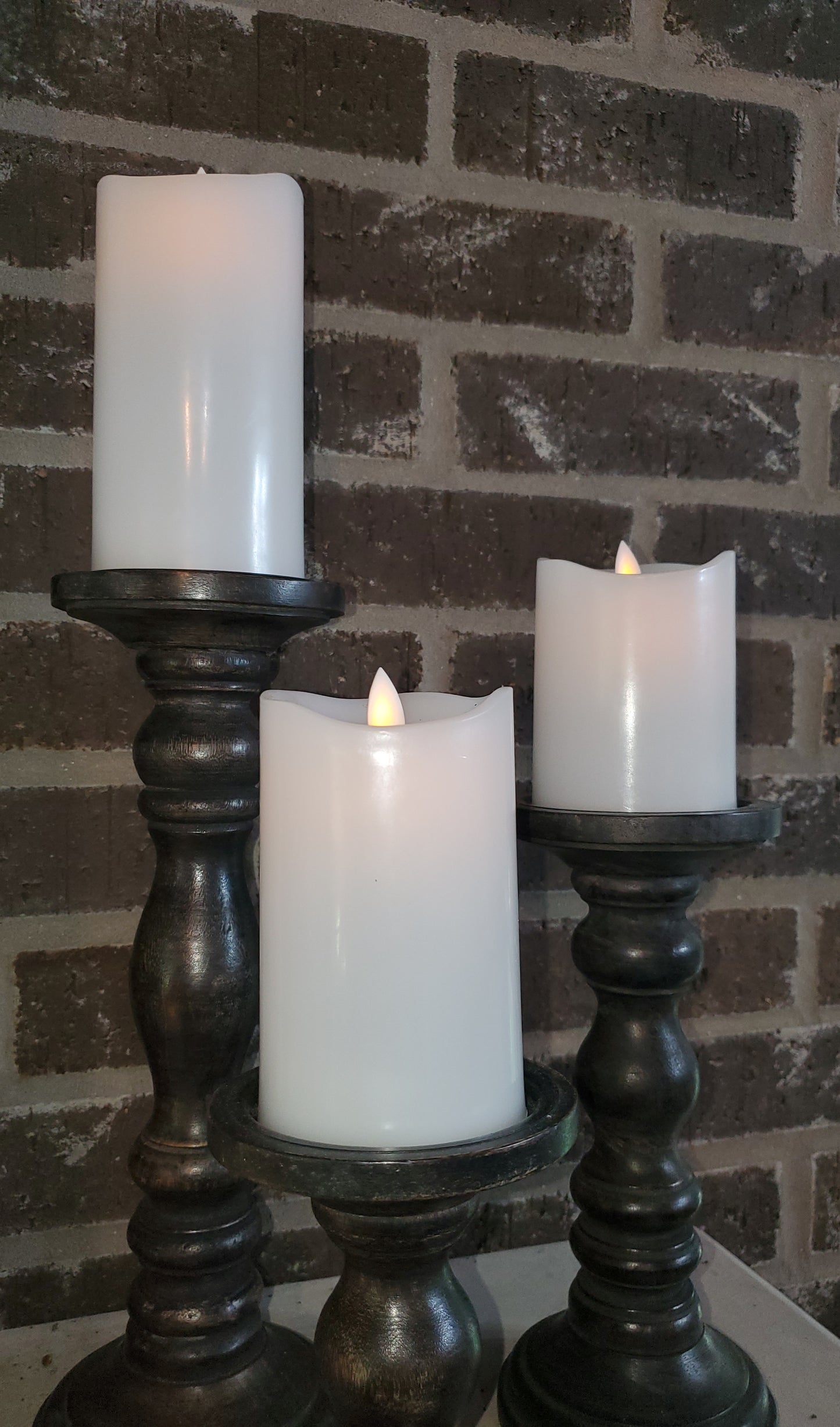 Flameless Pillar Candles (set of 3)