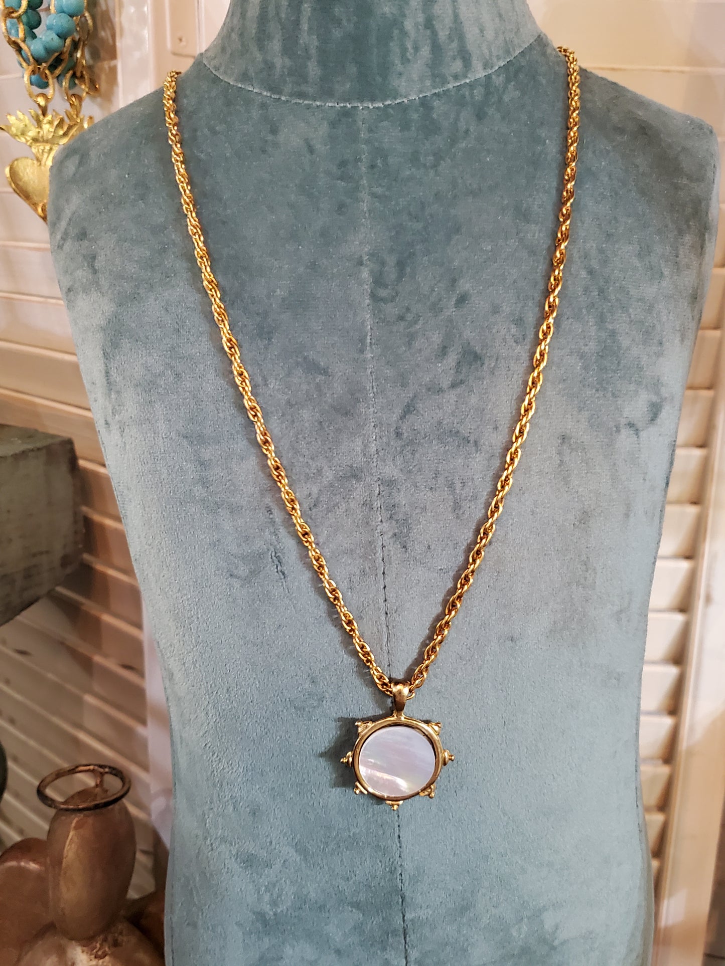 Susan Shaw Long Florence Mother of Pearl Necklace