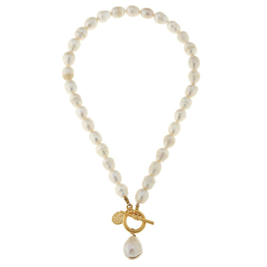 Susan Shaw Pearl Toggle Necklace