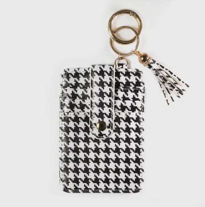 Houndstooth credit card wallet