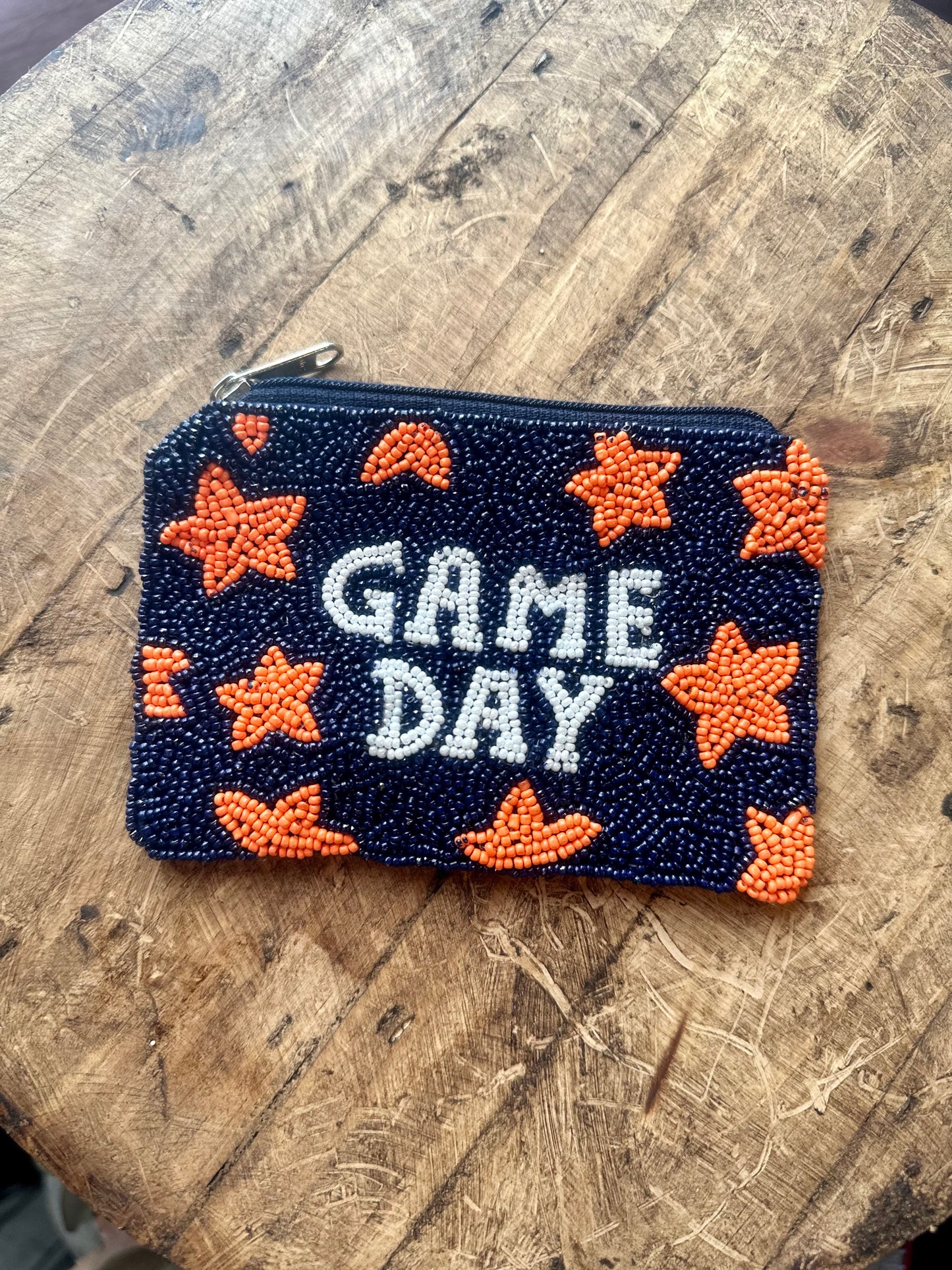 Seed Bead Game Day Coin Purse