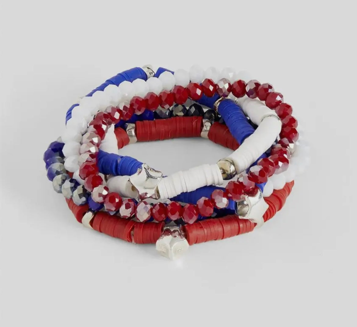 Red, White, & Blue Bracelet Stack
