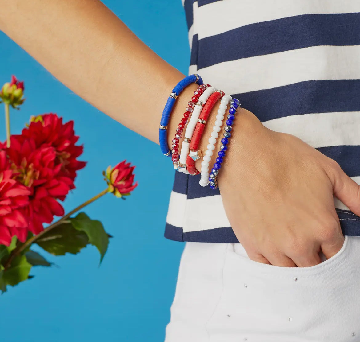 Red, White, & Blue Bracelet Stack