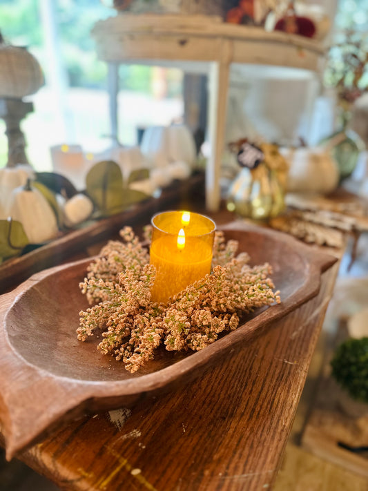 Greenery Candle Ring - Bursting Astilbe