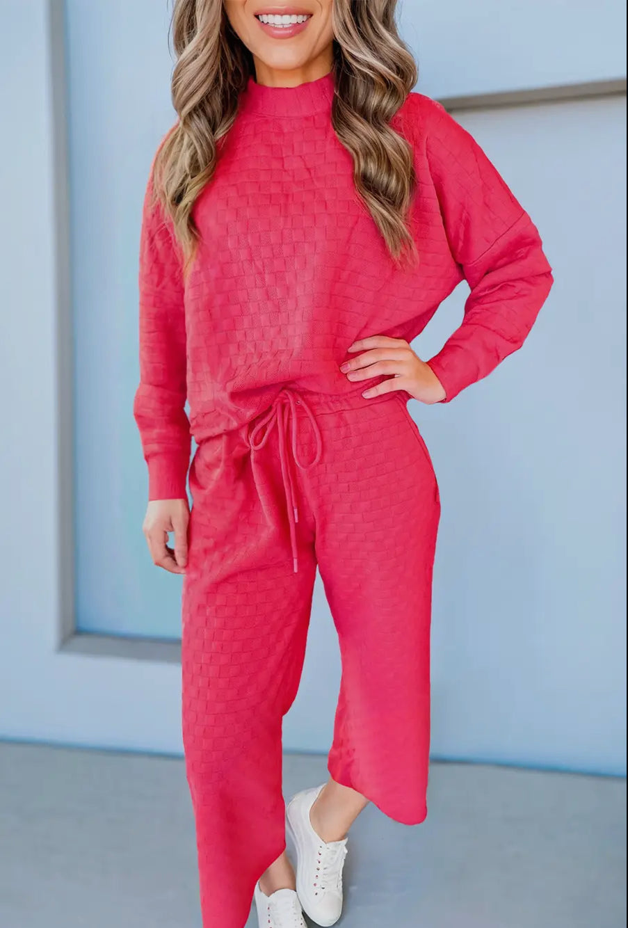 Textured square two piece set