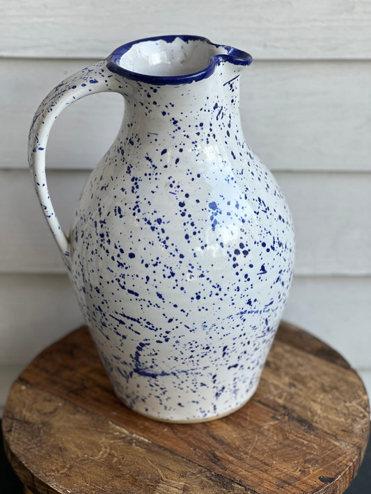 Blue & White Speckled Pitcher