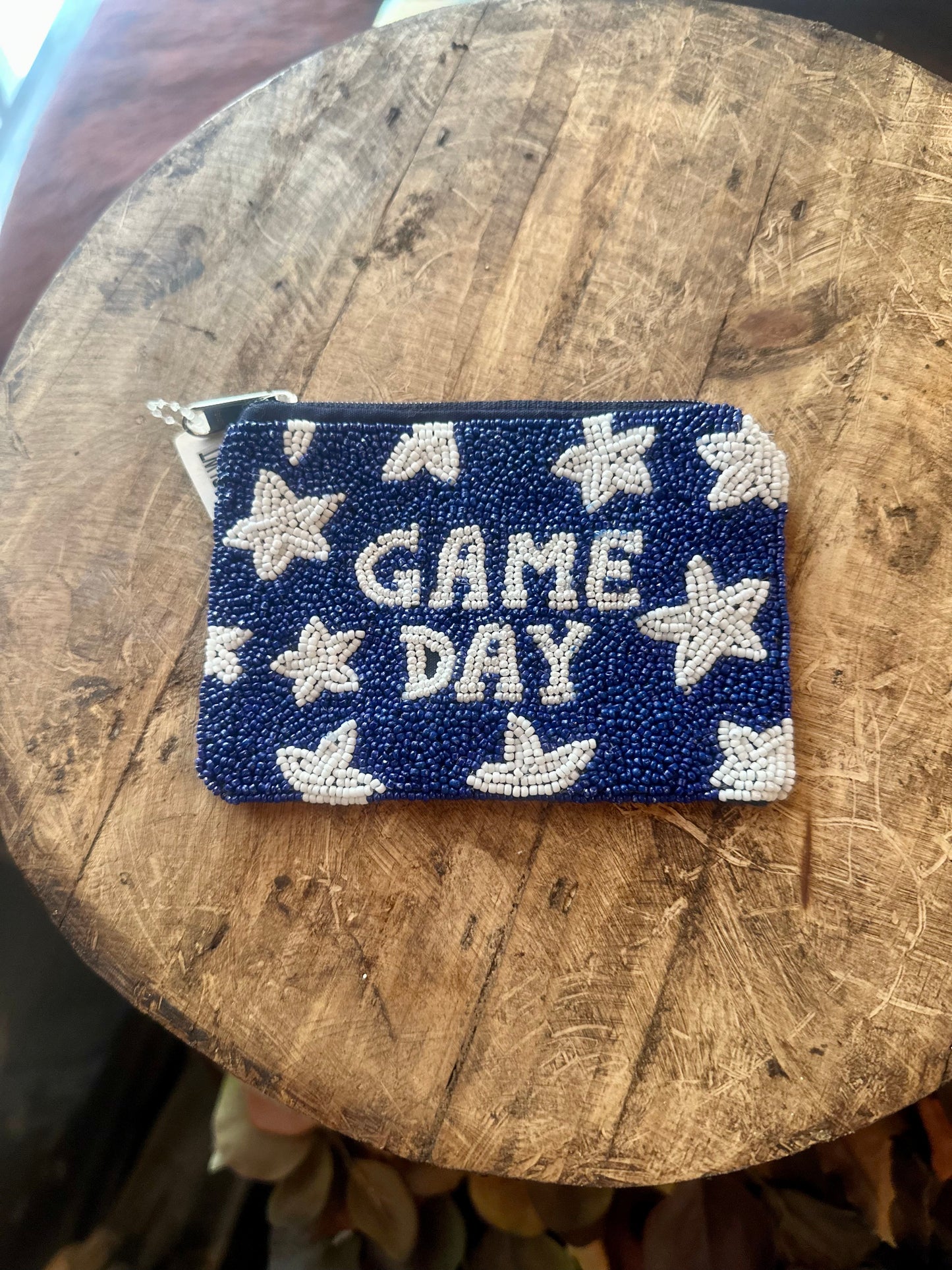 Seed Bead Game Day Coin Purse