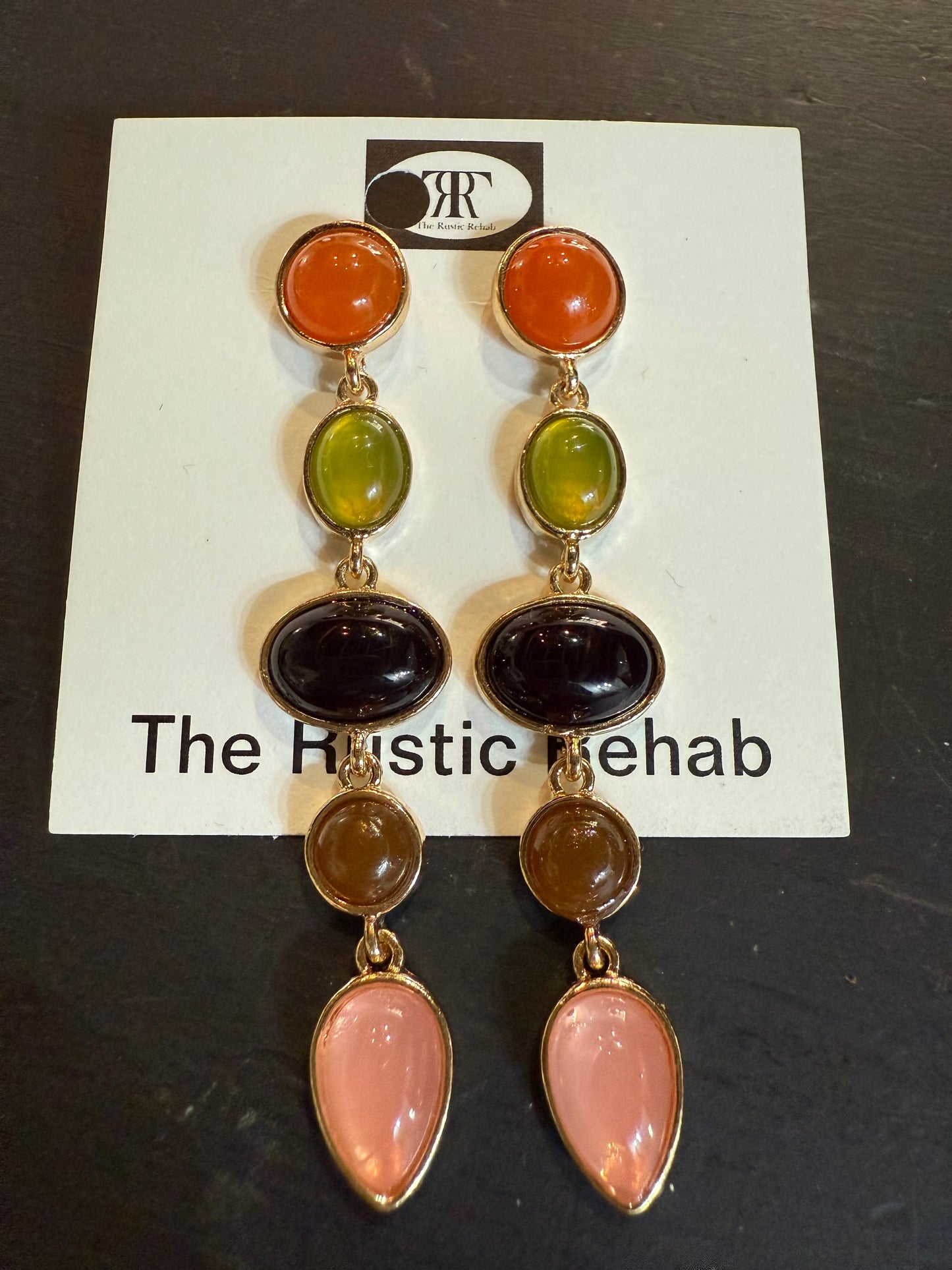 Multi color stone earrings