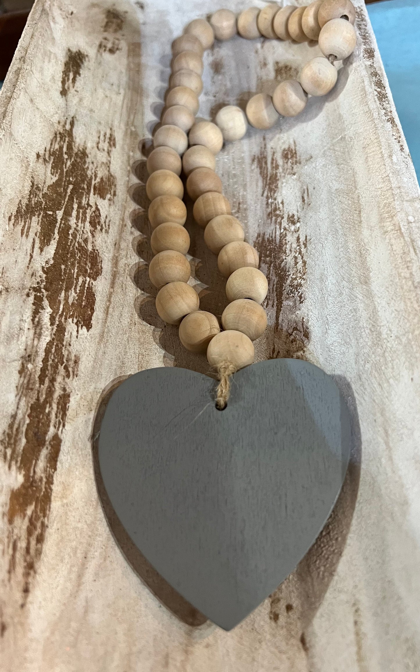 Wooden heart beads