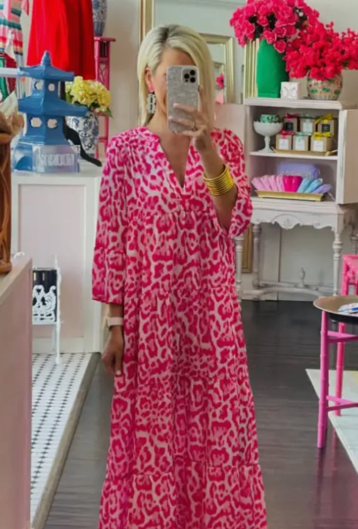 Hot Pink Animal Print Dress