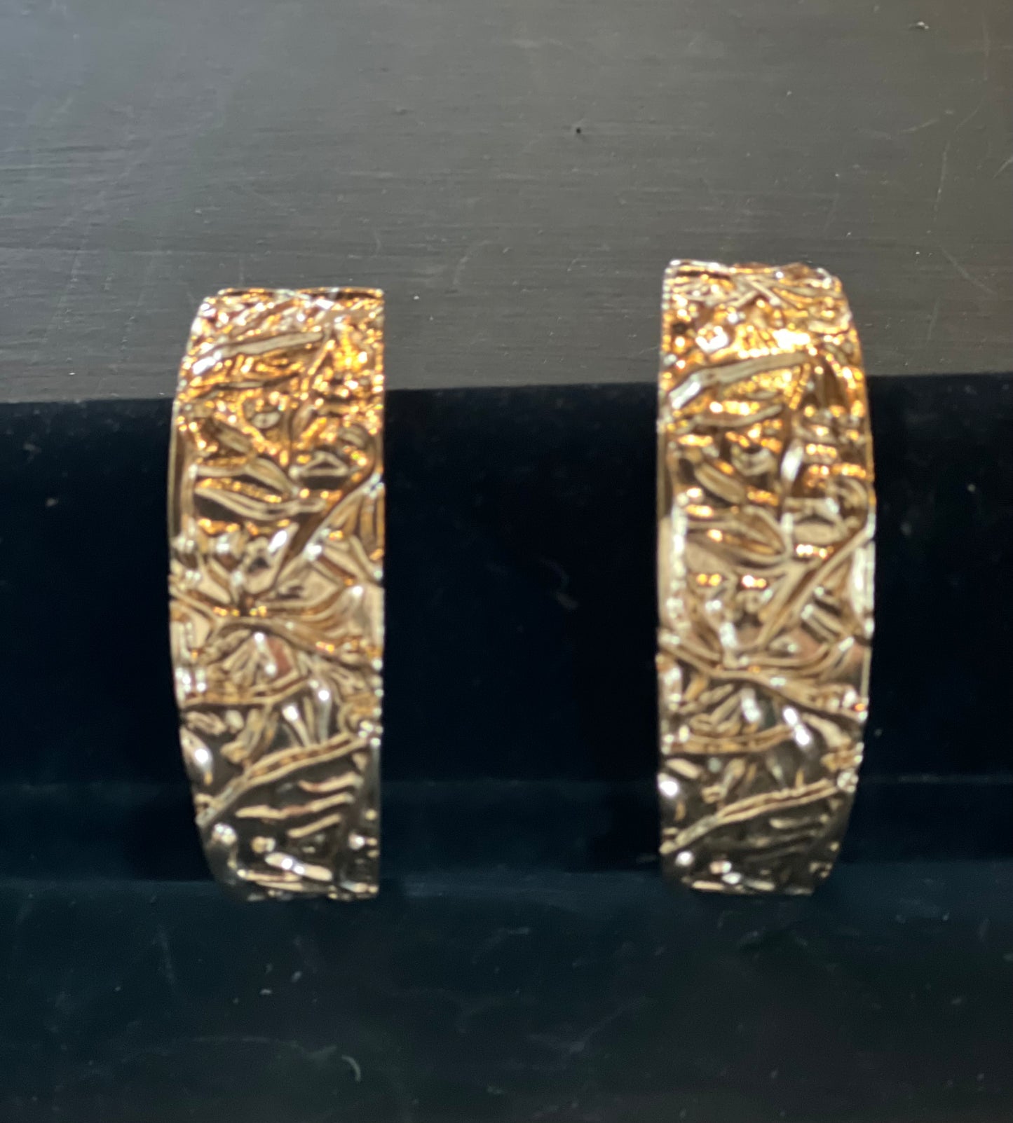 Textured gold cuff bracelet