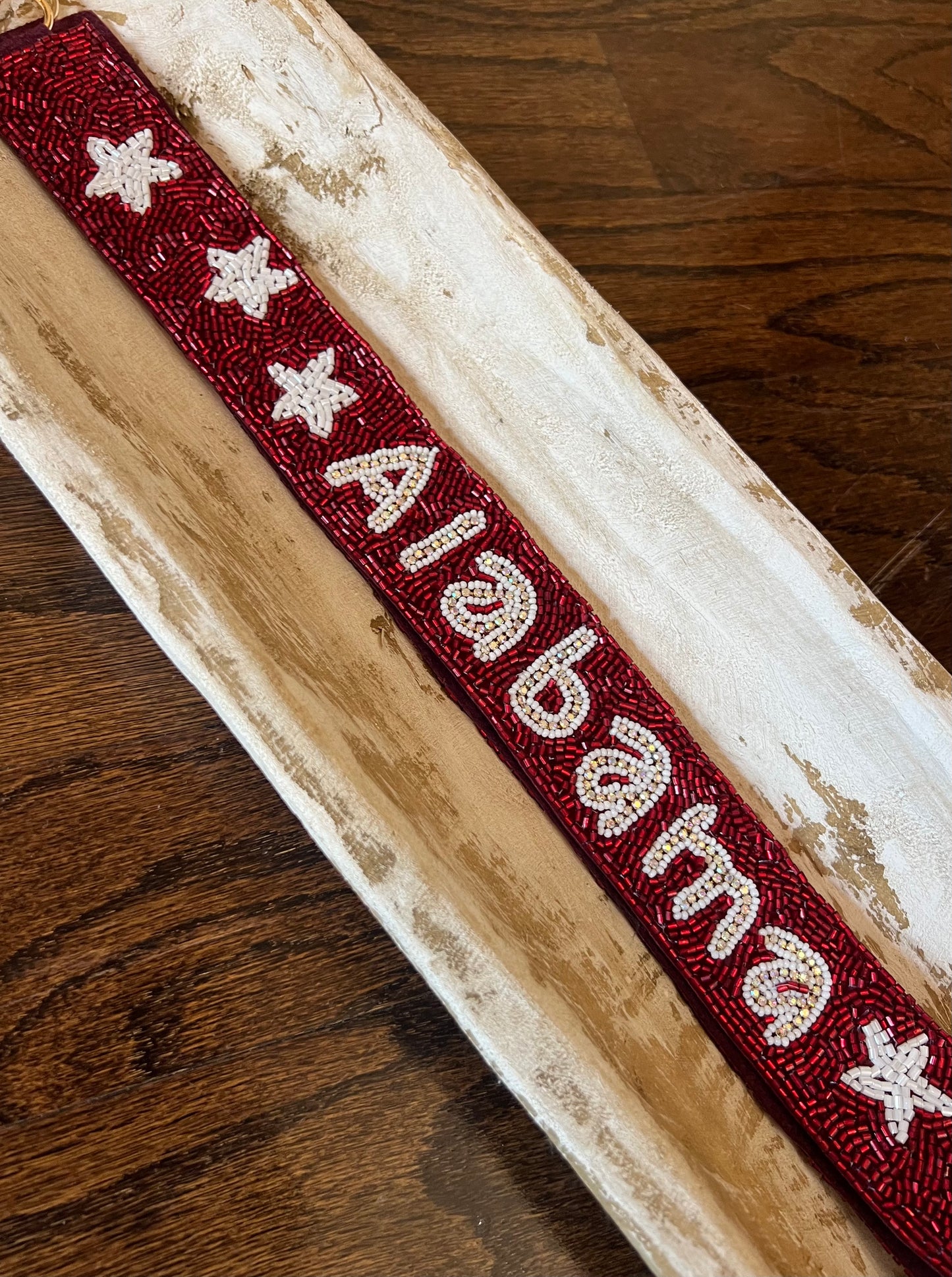 Alabama seed bead purse strap