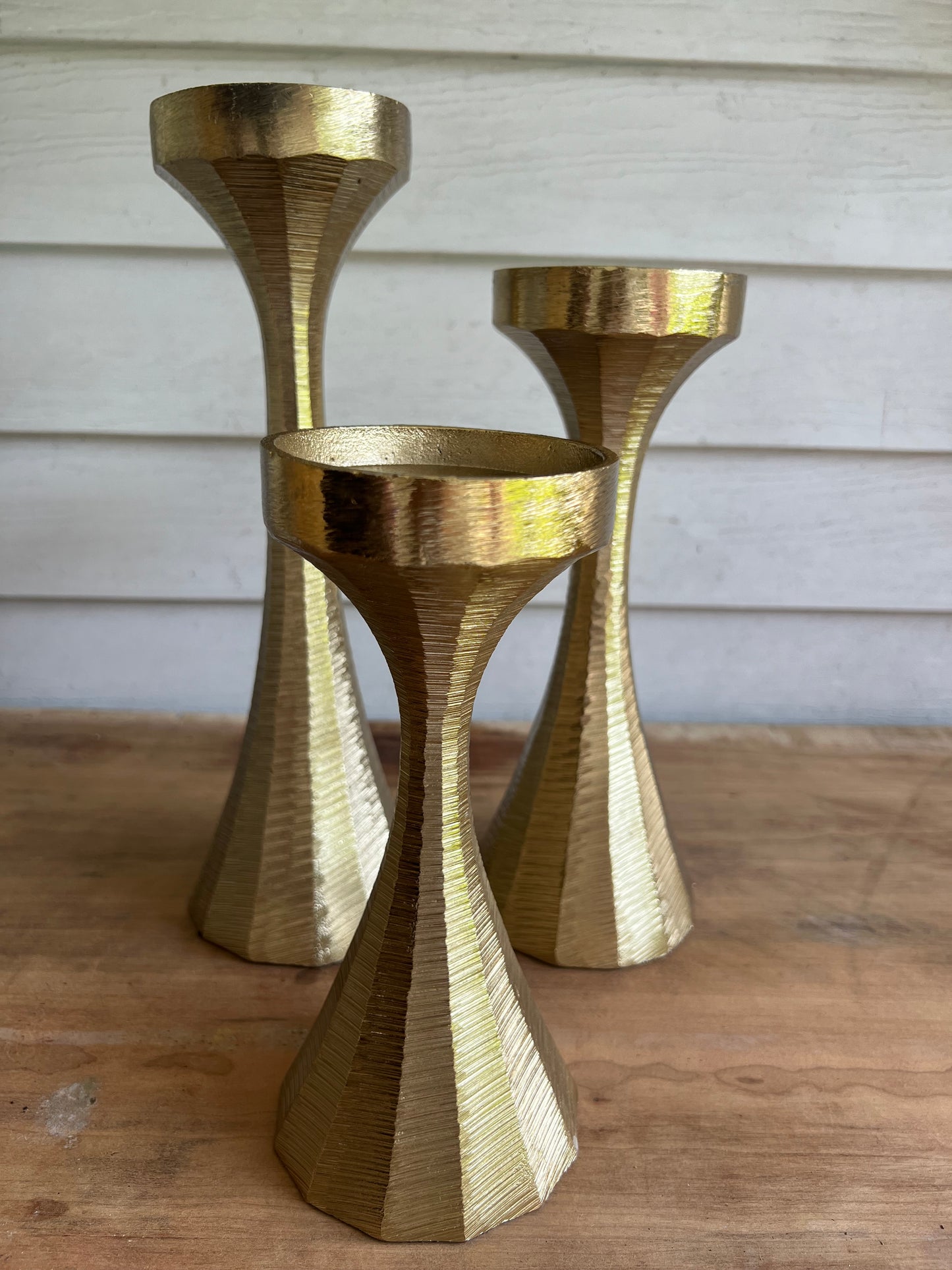 Gold candle holders