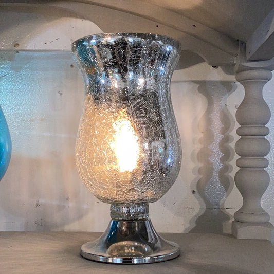 Silver Crackle Lamp