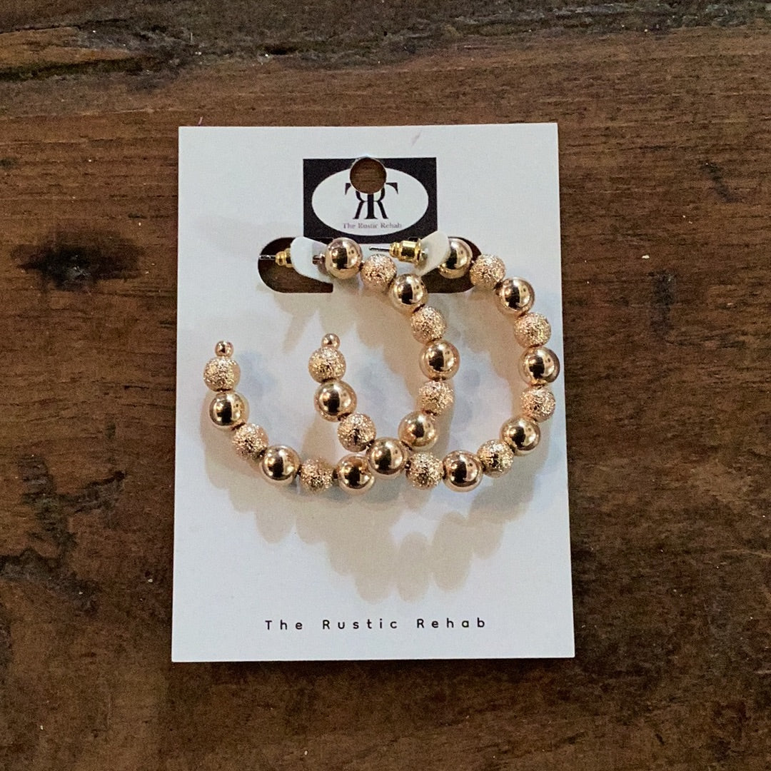 Multi-textured Beaded Hoops