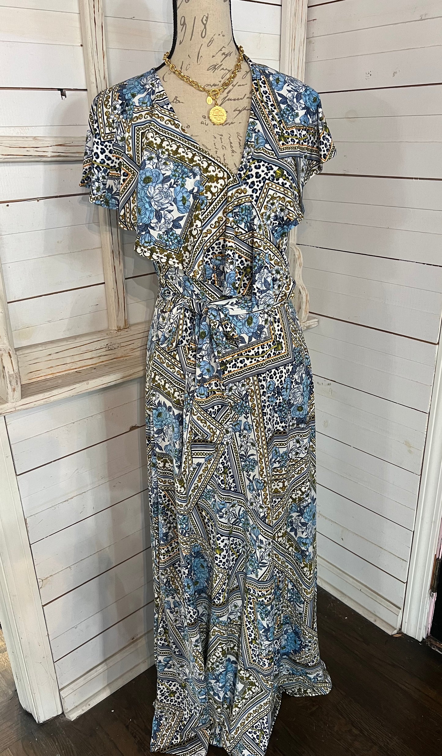 Janette floral faux wrap dress