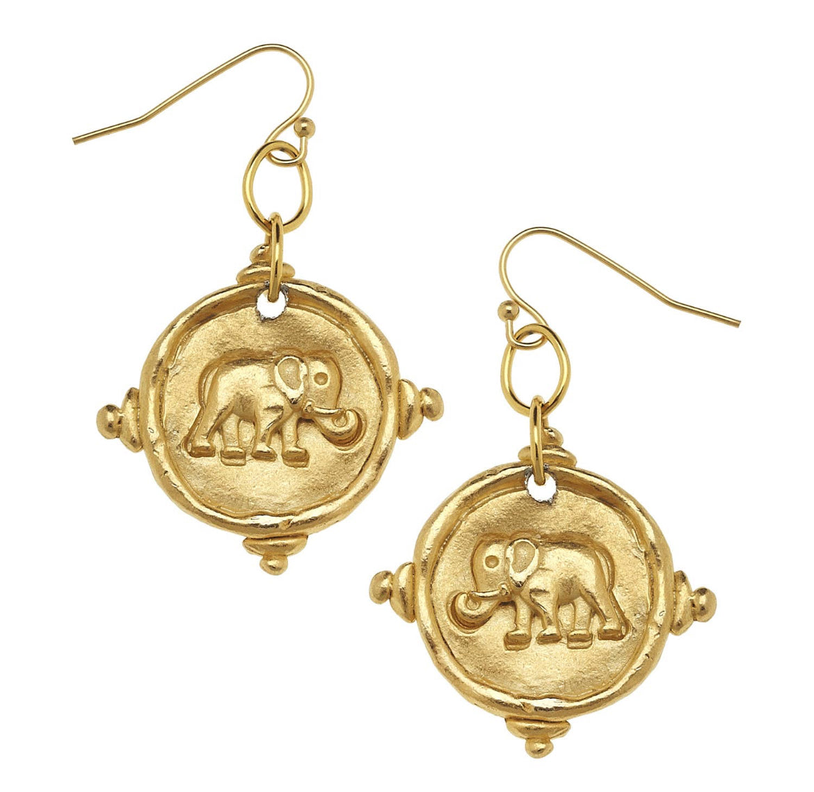 Susan Shaw Elephant Intaglio Earrings