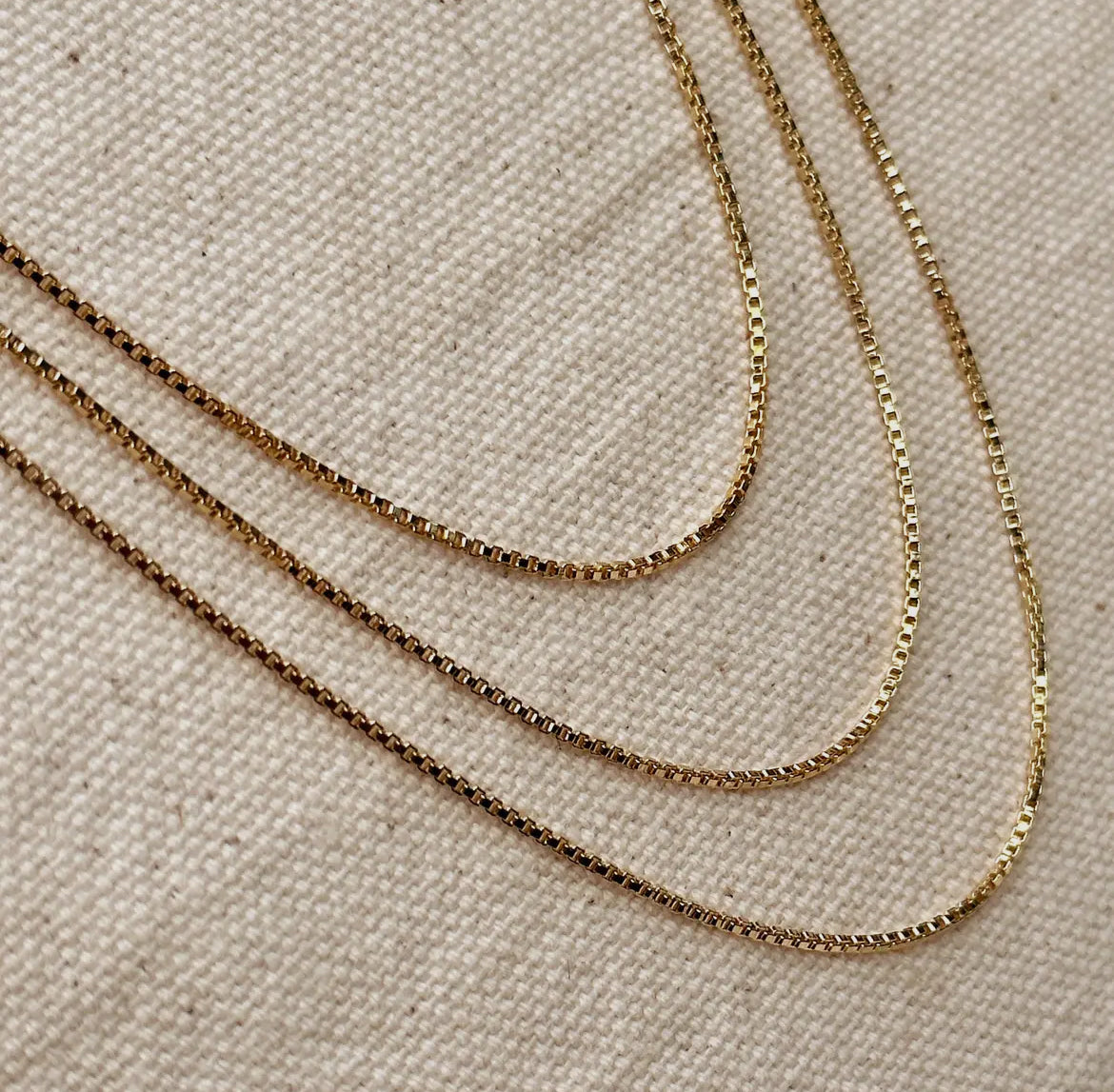Gold Box Chain Necklace