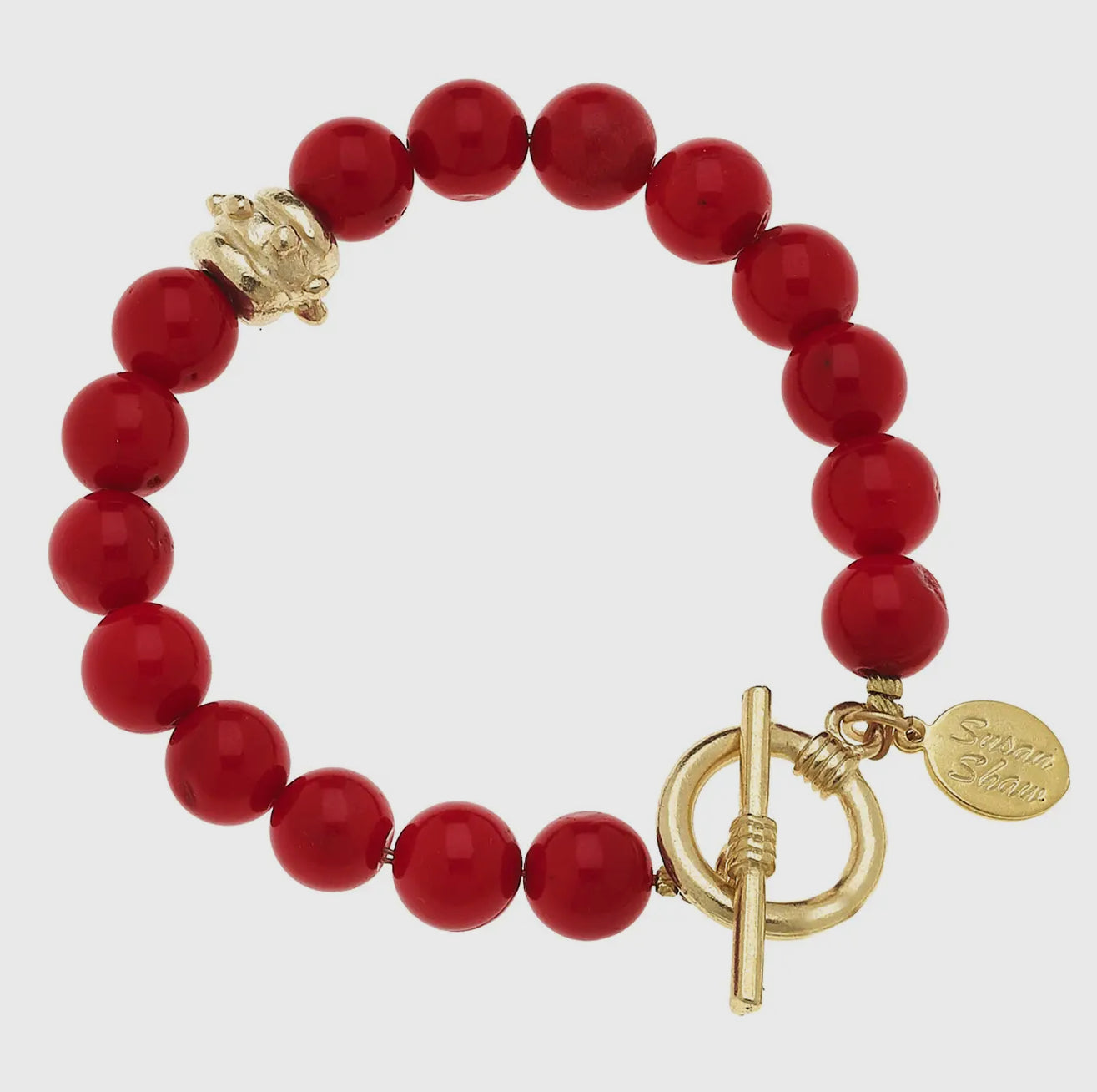 Susan Shaw Red Toggle Bracelet