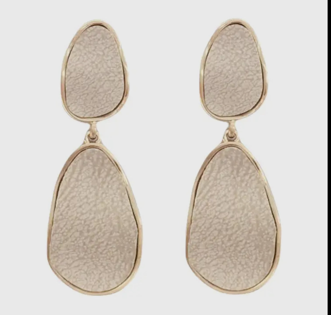 Natural suede with gold double drop