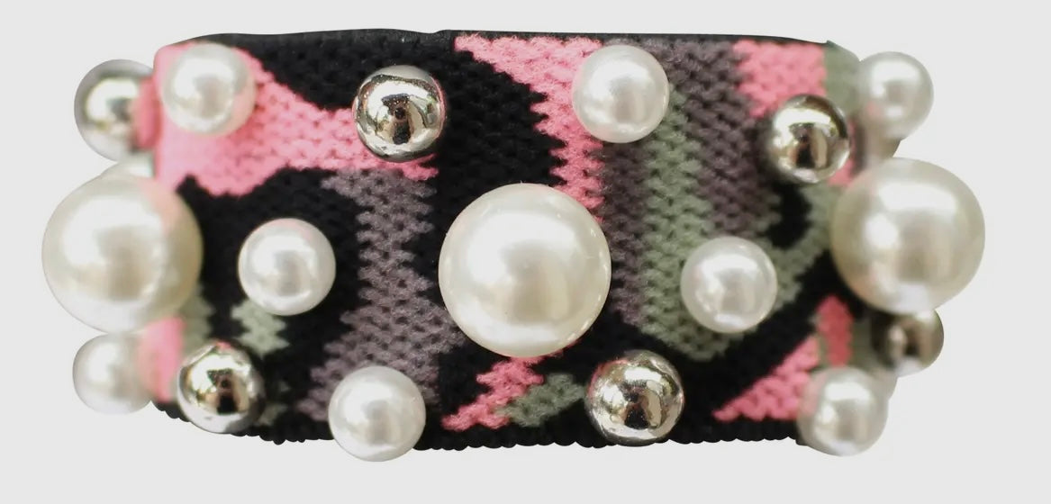 Pearl stud hair tie