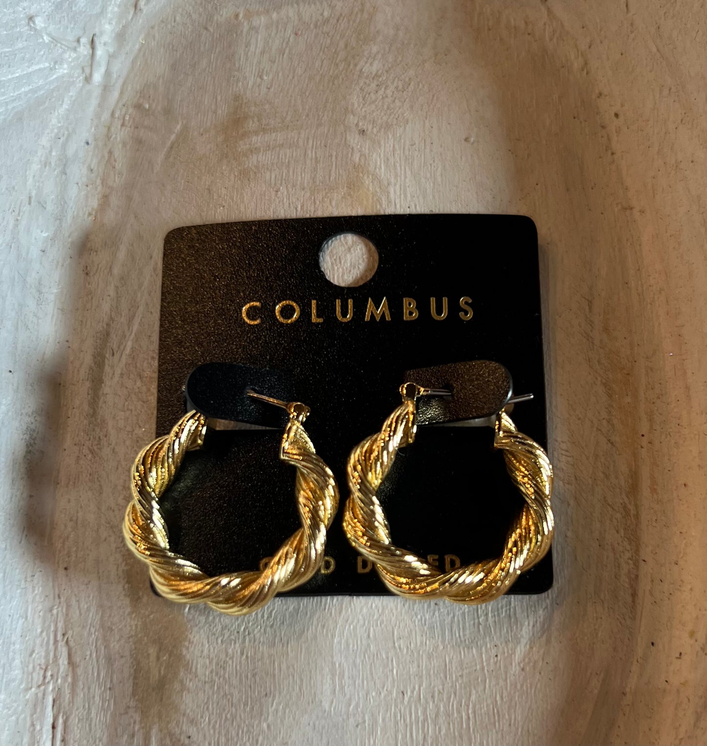 Gold Twisted Hoop Earrings