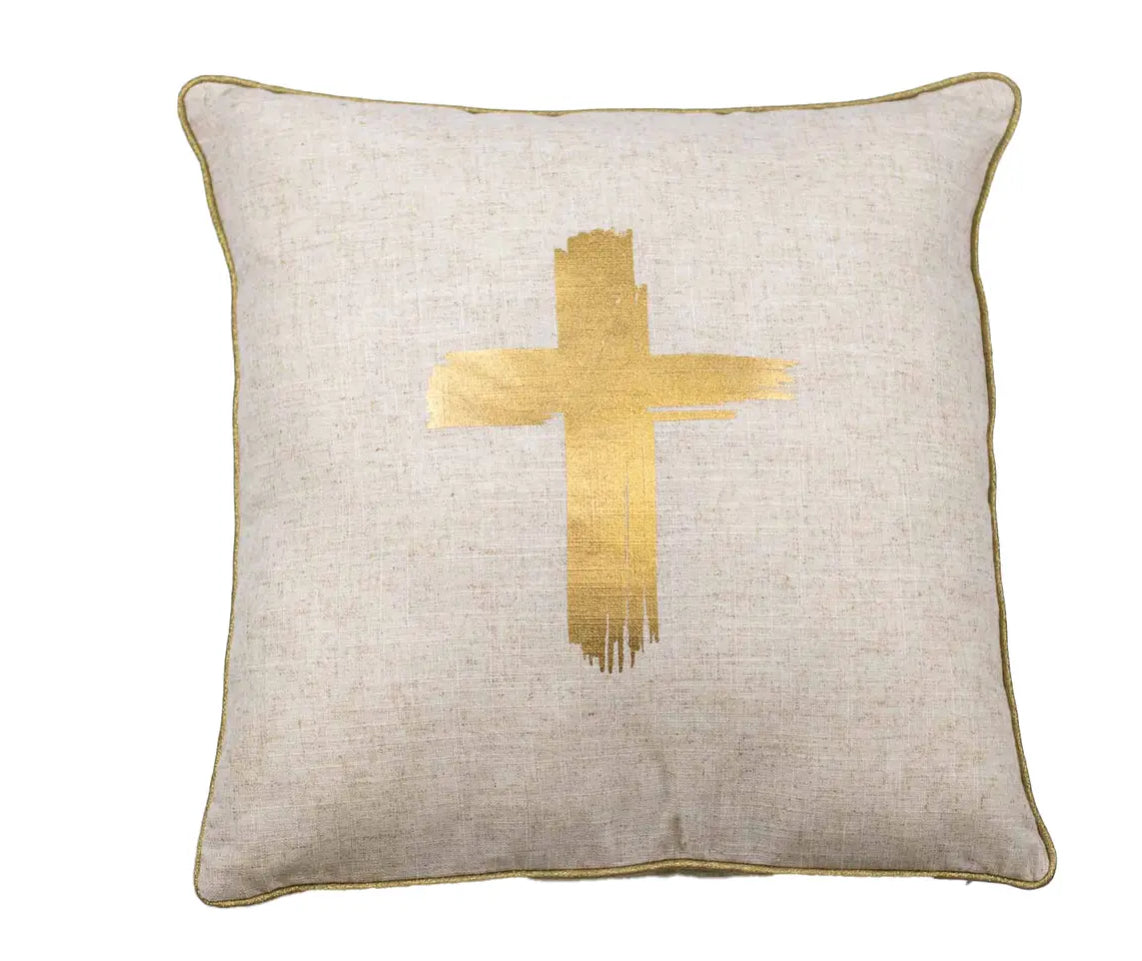 Metallic Cross Pillow