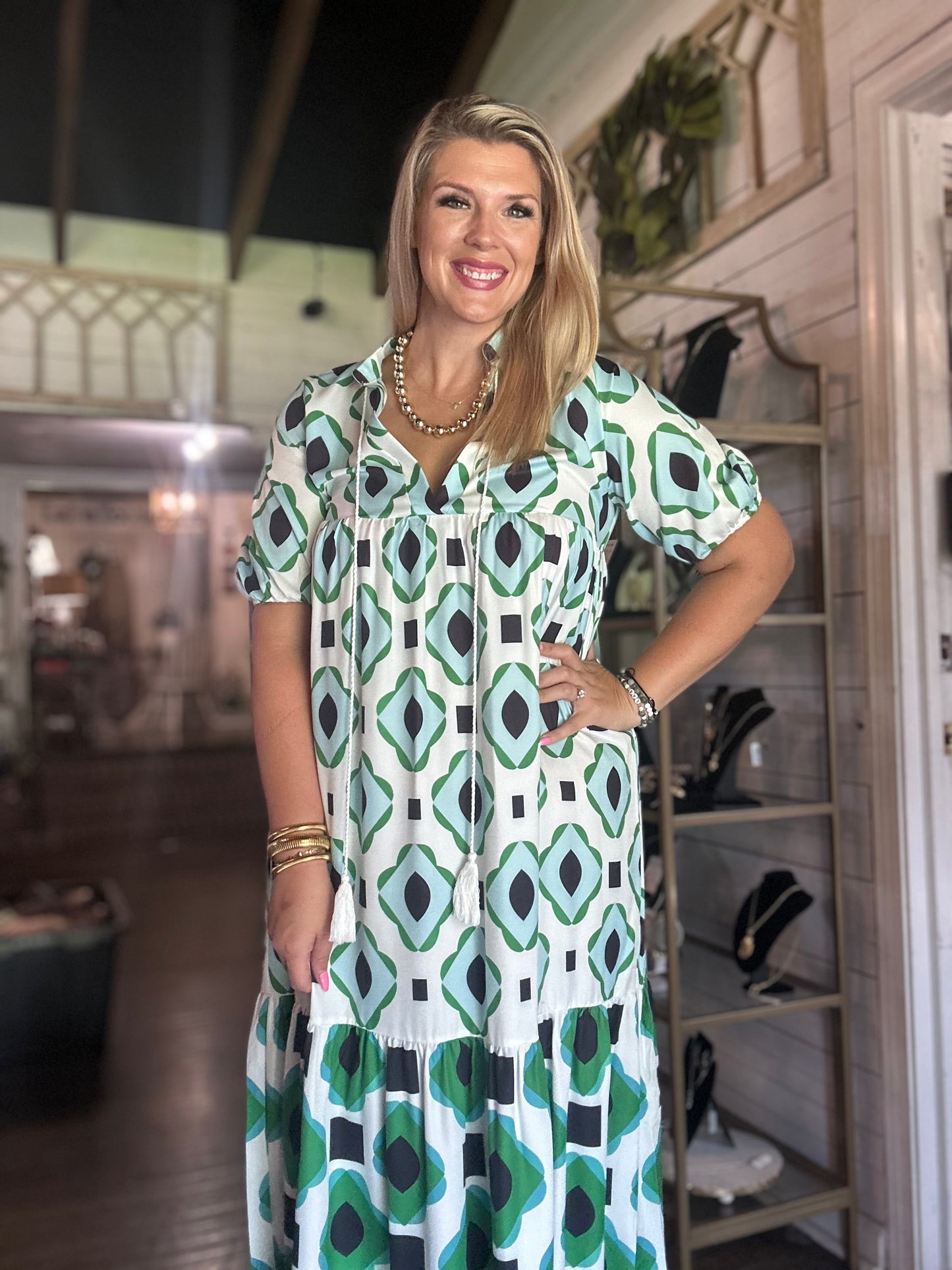 Lantern Sleeve Dress