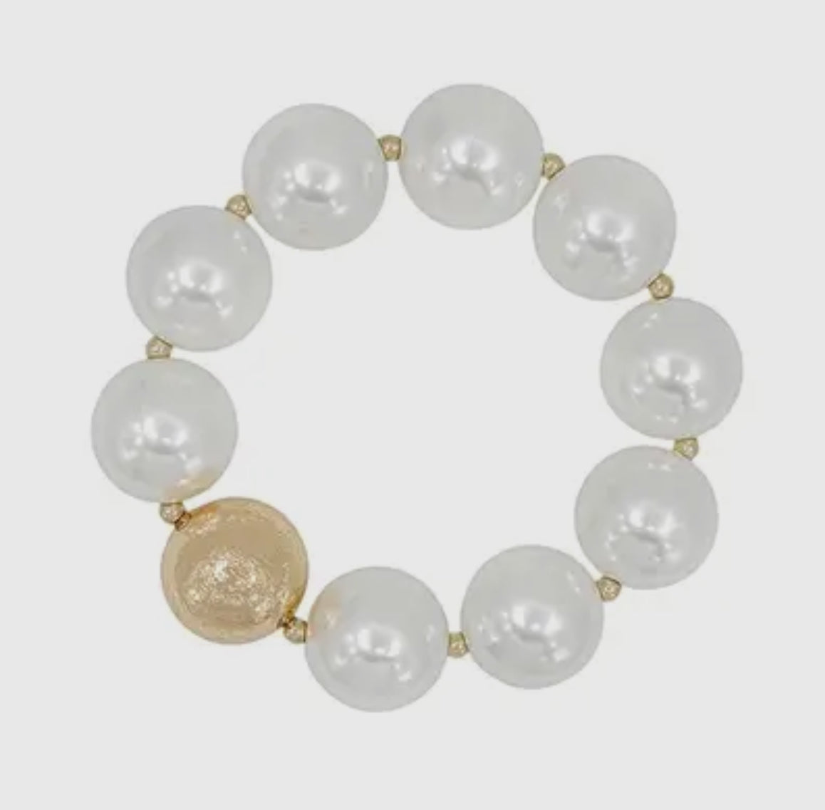 Pearl Beaded Bracelet with Gold