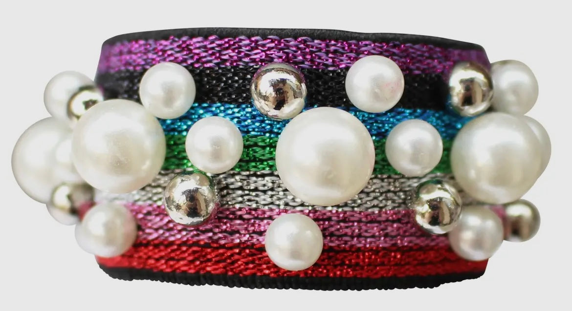 Pearl stud hair tie