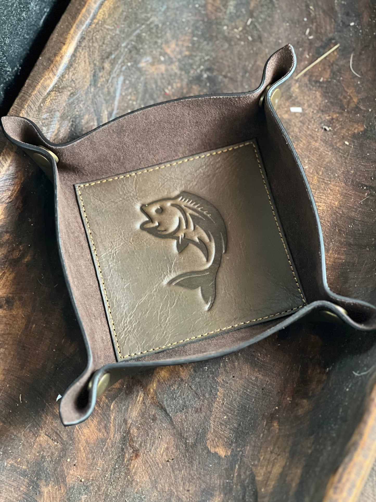 Leather Embossed Valet Tray