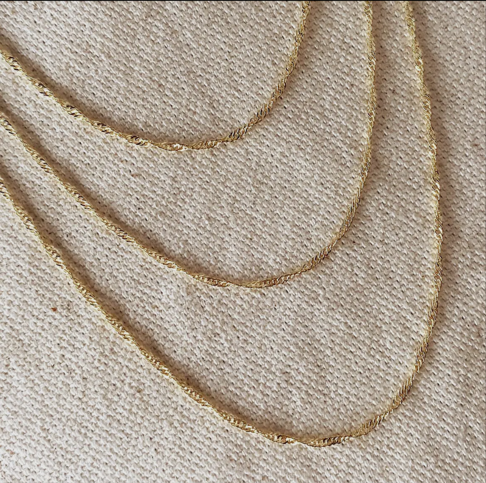 Gold Singapore Chain Necklace