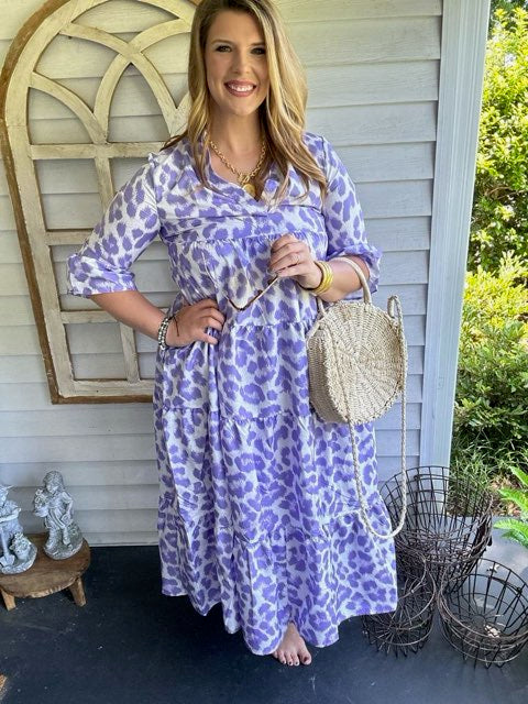Purple Leopard Maxi Dress