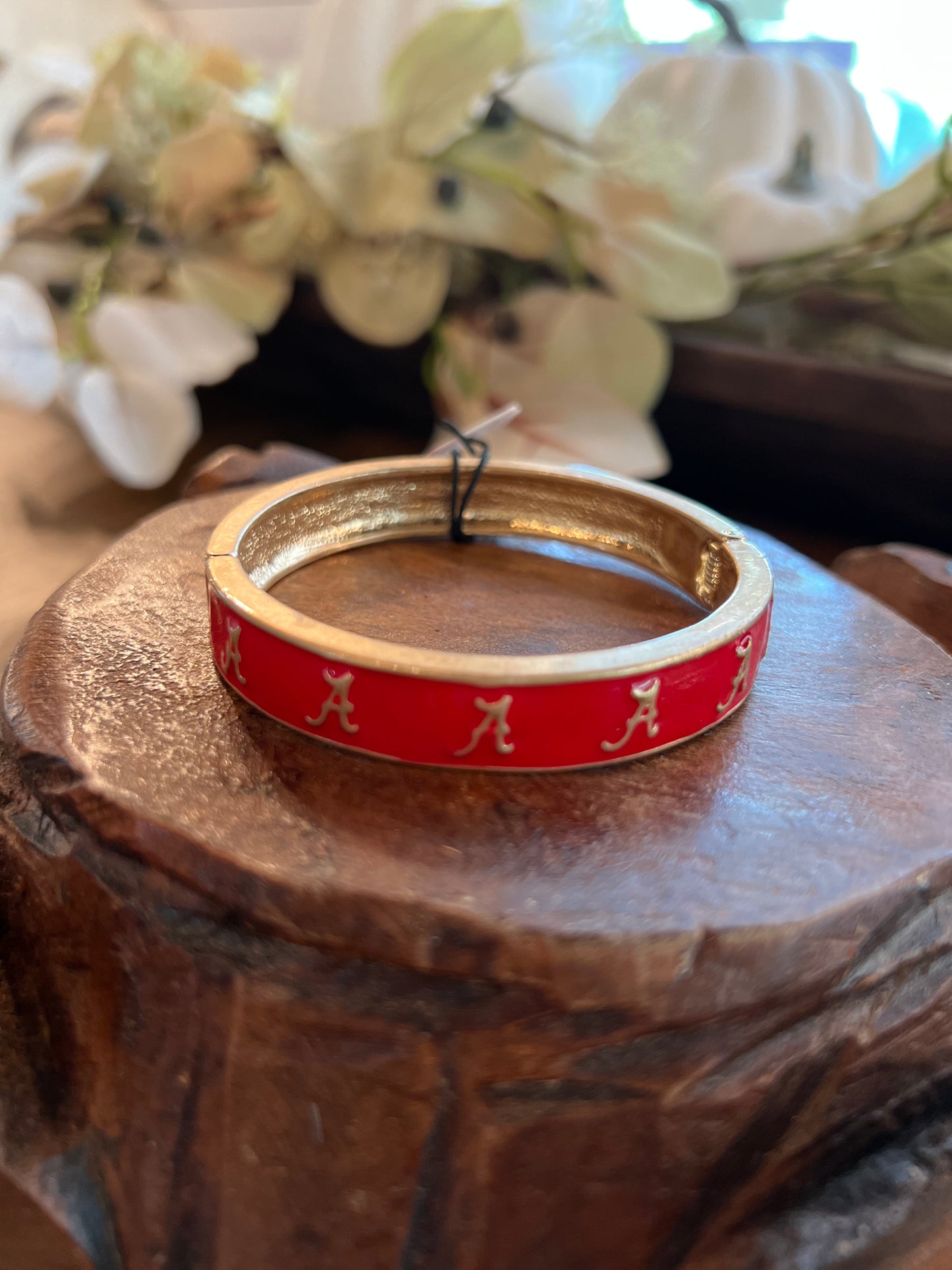 Alabama Script A Enamel Bangle