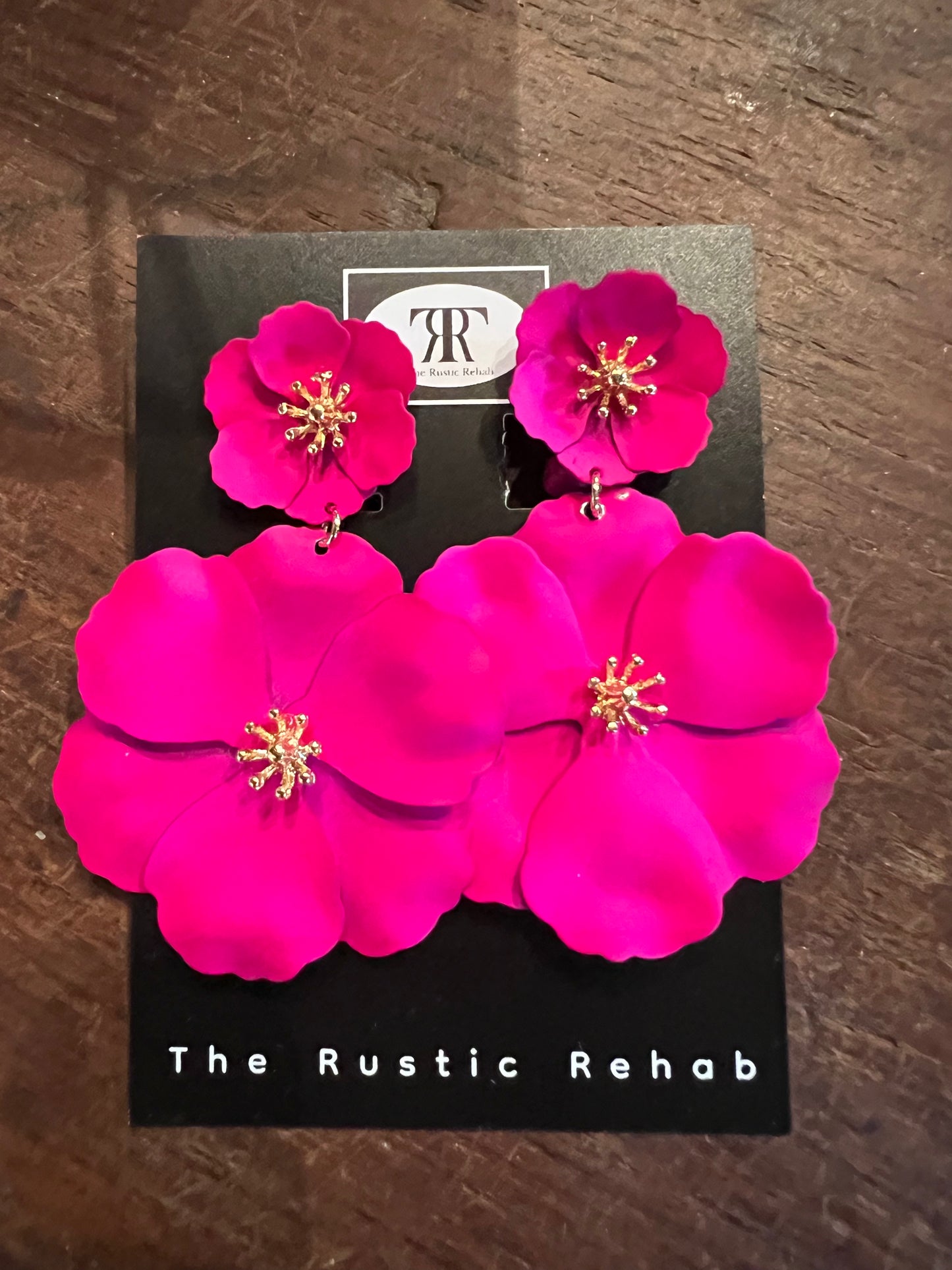 Pink Peony Clip-on Earrings