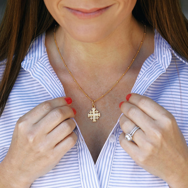 Susan Shaw Dainty Jerusalem Cross Necklace