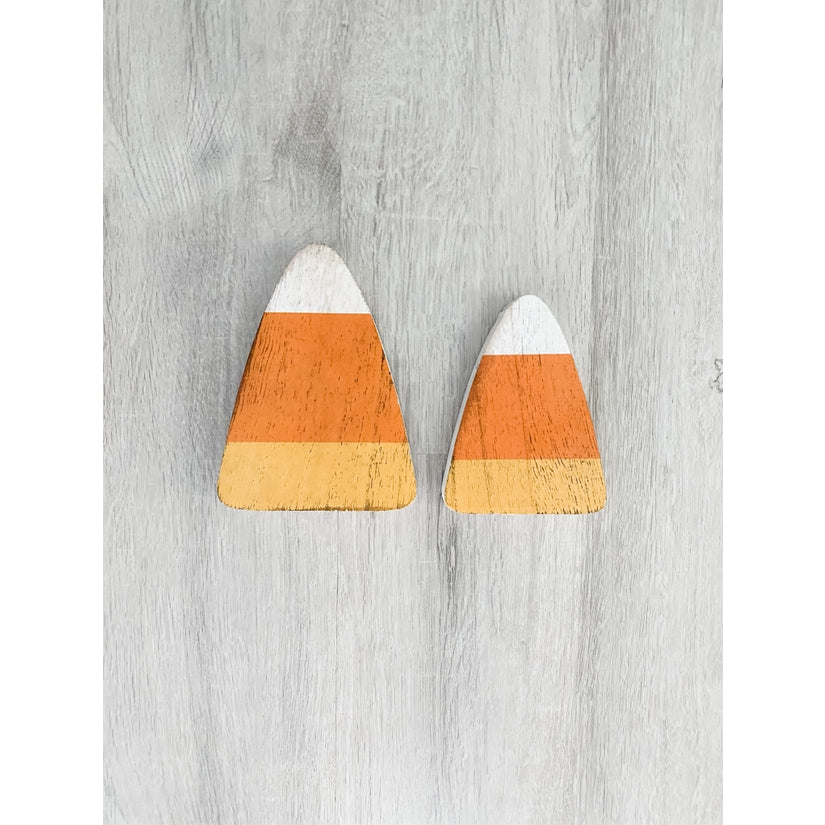 Candy Corn Wood Block Set of Two