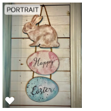 Happy Easter Watercolor Bunny Hanger