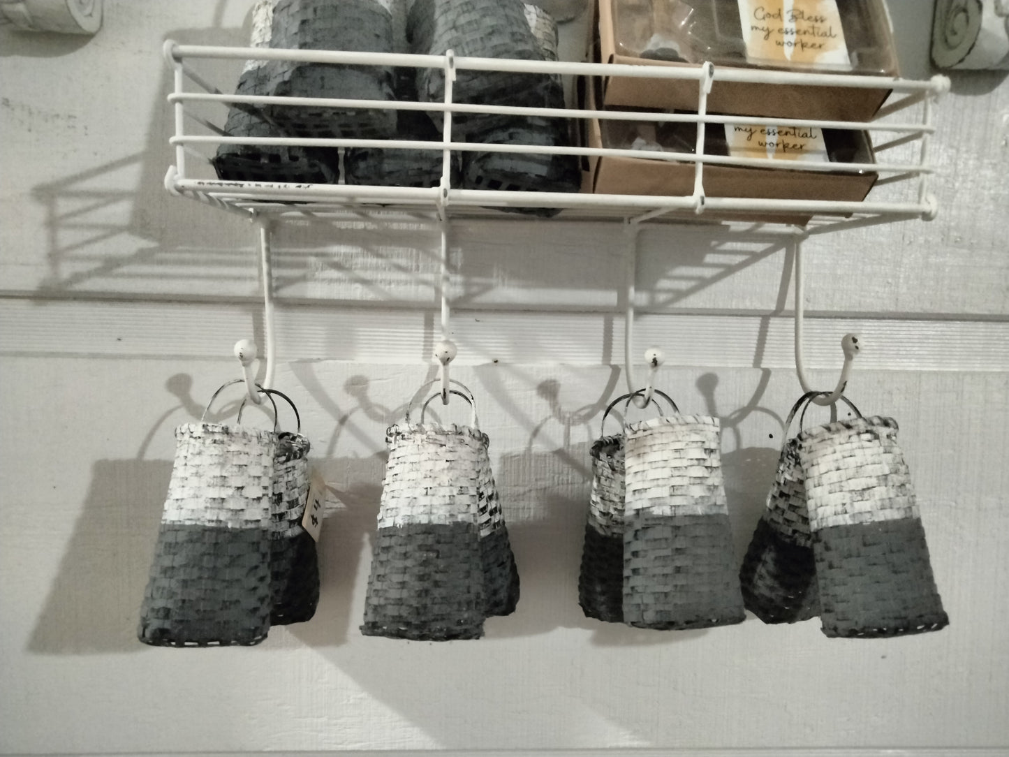 Gray and White Mini Basket