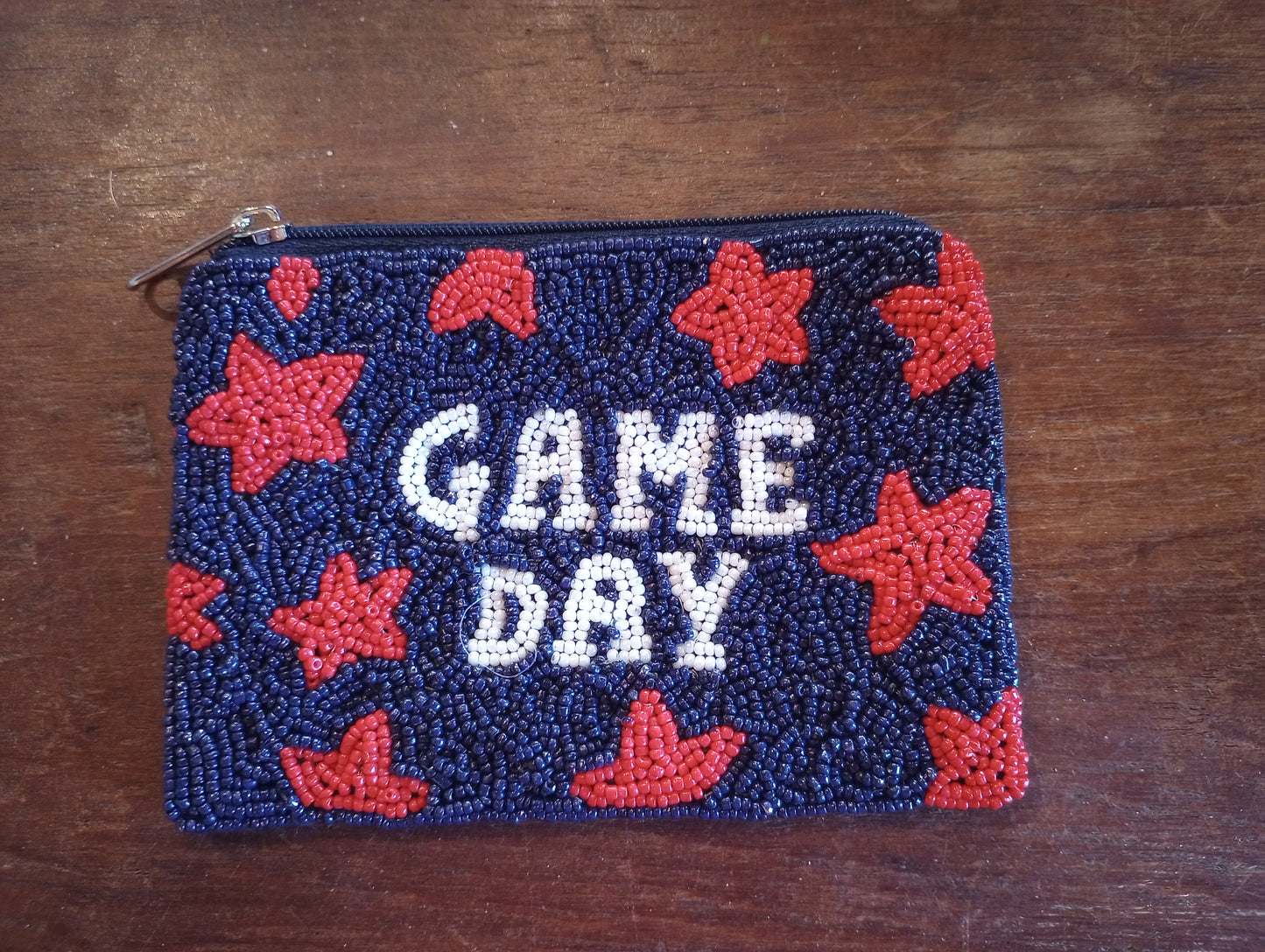 Seed Bead Game Day Coin Purse